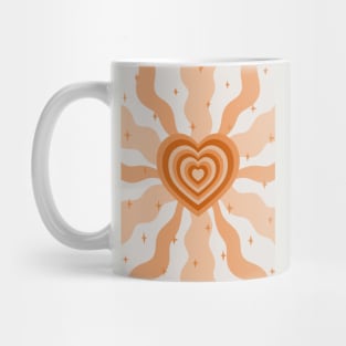 Retro Heart Waves - Orange Mug